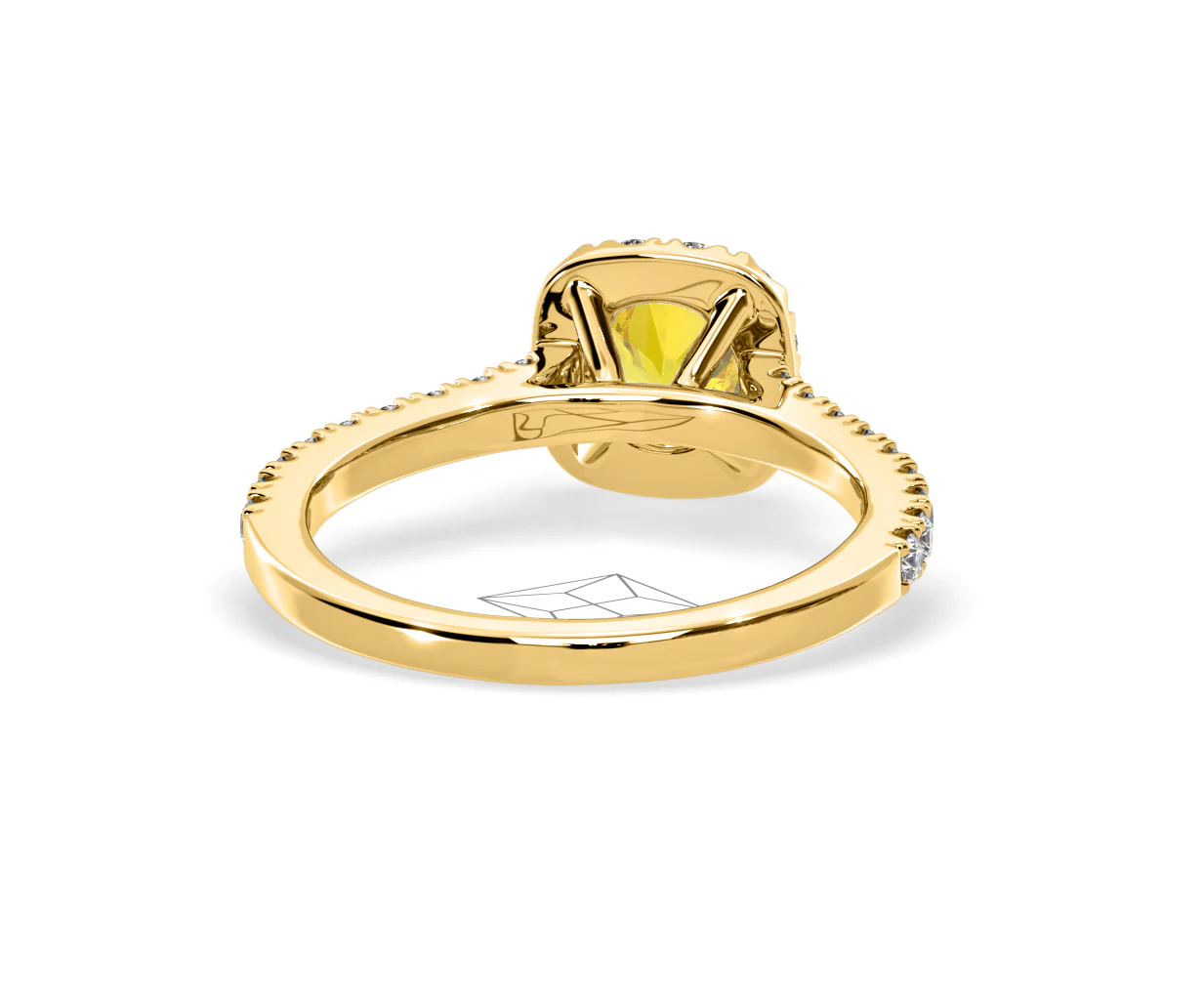 Elizabeth Yellow Lab Diamond 1.00ct Halo Ring in 18K Yellow Gold - Elara Collection - Image 50
