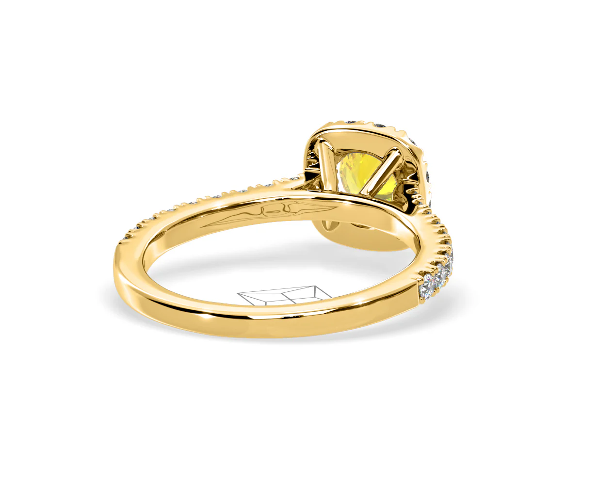 Elizabeth Yellow Lab Diamond 1.00ct Halo Ring in 18K Yellow Gold - Elara Collection - Image 53