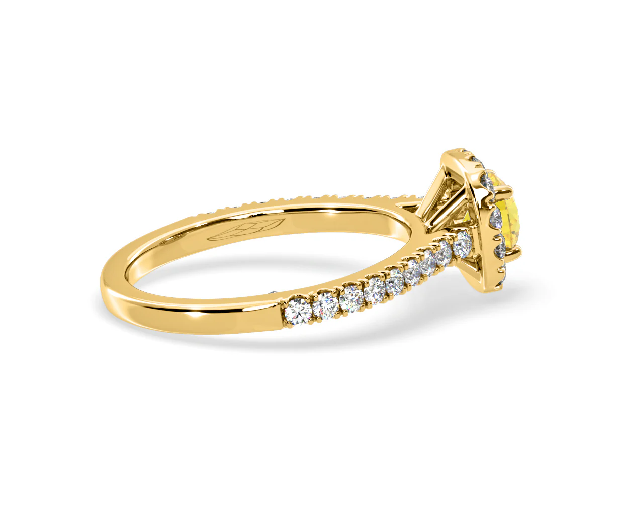 Elizabeth Yellow Lab Diamond 1.00ct Halo Ring in 18K Yellow Gold - Elara Collection - Image 64