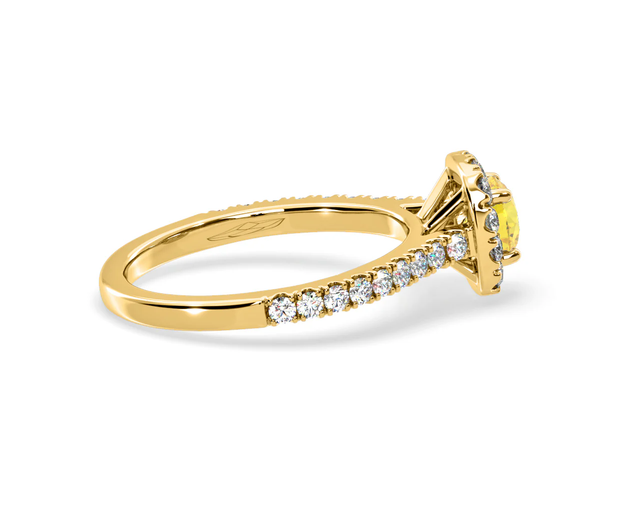 Elizabeth Yellow Lab Diamond 1.00ct Halo Ring in 18K Yellow Gold - Elara Collection - Image 65