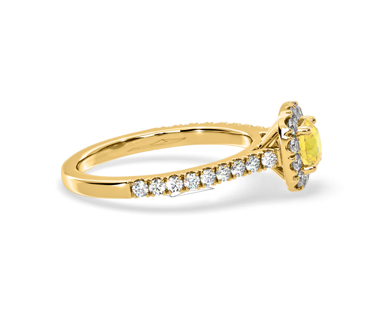 Elizabeth Yellow Lab Diamond 1.00ct Halo Ring in 18K Yellow Gold - Elara Collection - Image 69