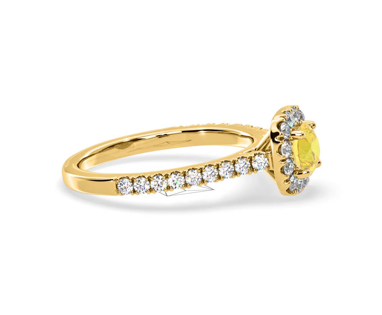 Elizabeth Yellow Lab Diamond 1.00ct Halo Ring in 18K Yellow Gold - Elara Collection - Image 71