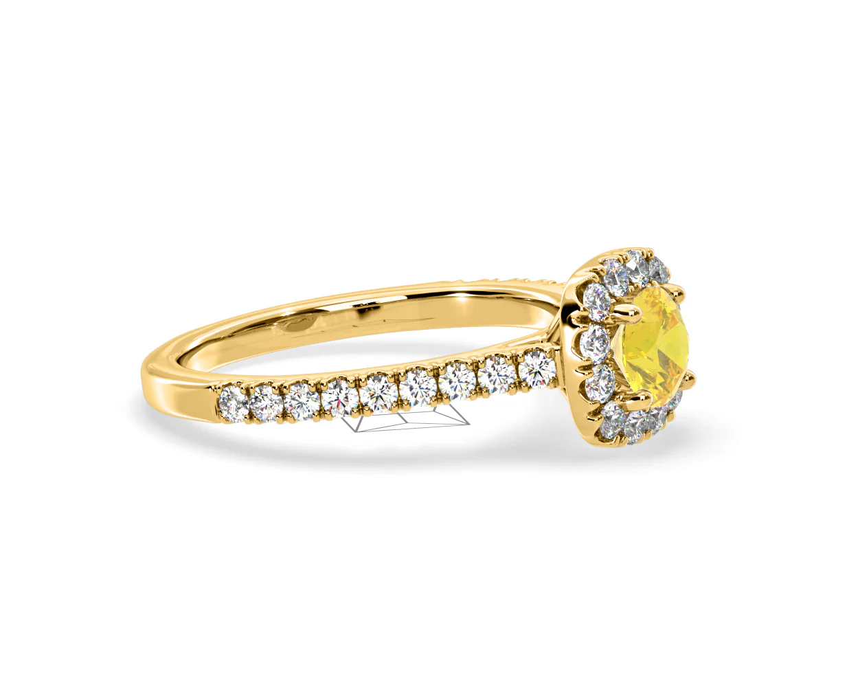 Elizabeth Yellow Lab Diamond 1.00ct Halo Ring in 18K Yellow Gold - Elara Collection - Image 74