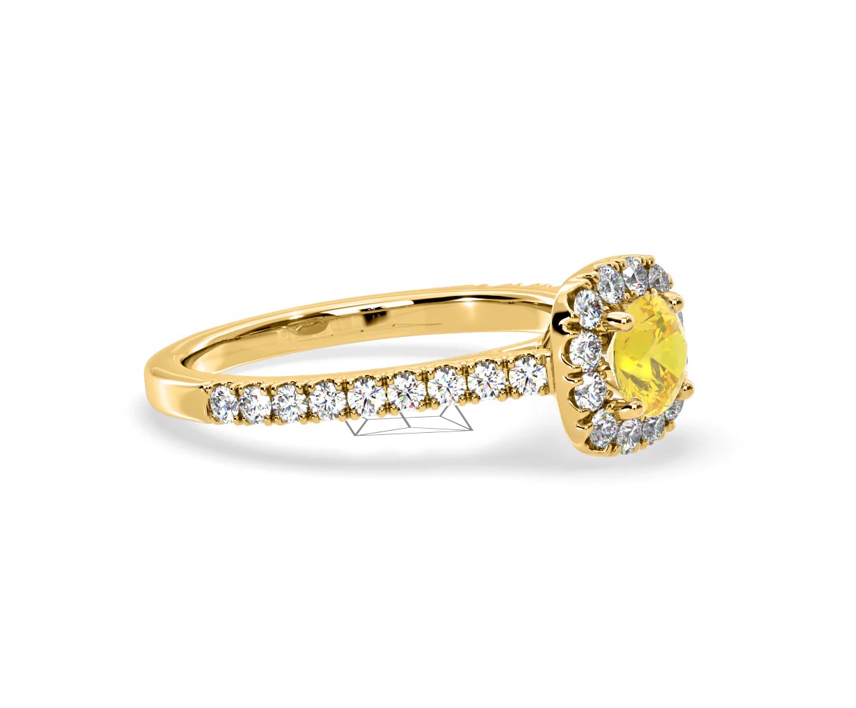 Elizabeth Yellow Lab Diamond 1.00ct Halo Ring in 18K Yellow Gold - Elara Collection - Image 75