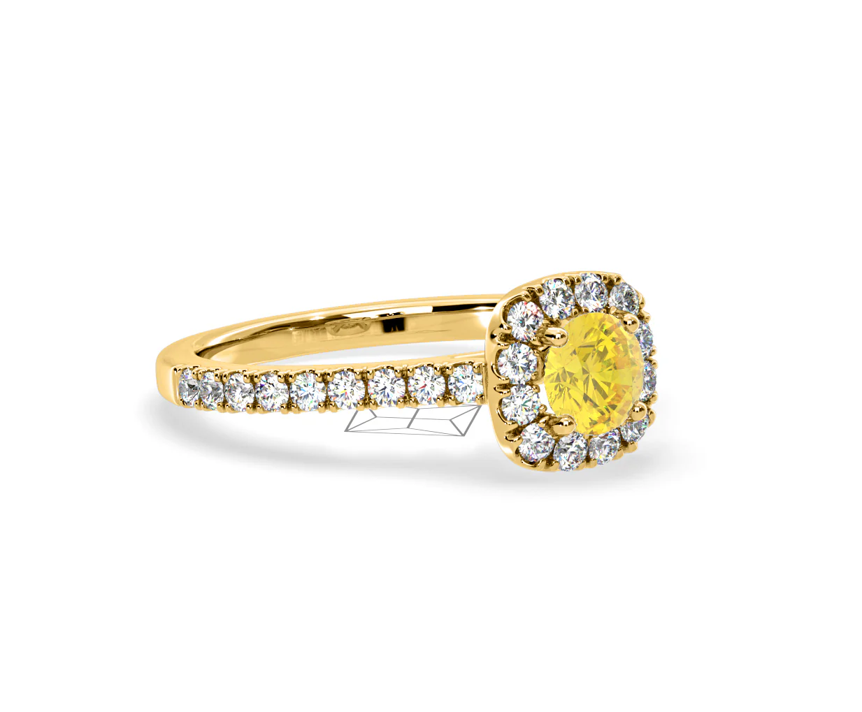 Elizabeth Yellow Lab Diamond 1.00ct Halo Ring in 18K Yellow Gold - Elara Collection - Image 79