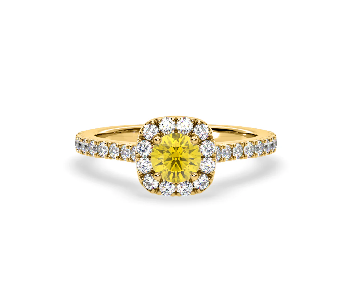 Elizabeth Yellow Lab Diamond 1.00ct Halo Ring in 18K Yellow Gold - Elara Collection - Image 8