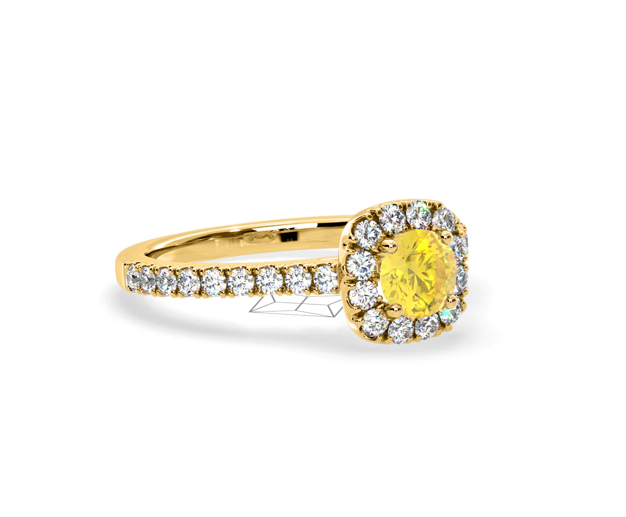 Elizabeth Yellow Lab Diamond 1.00ct Halo Ring in 18K Yellow Gold - Elara Collection - Image 80