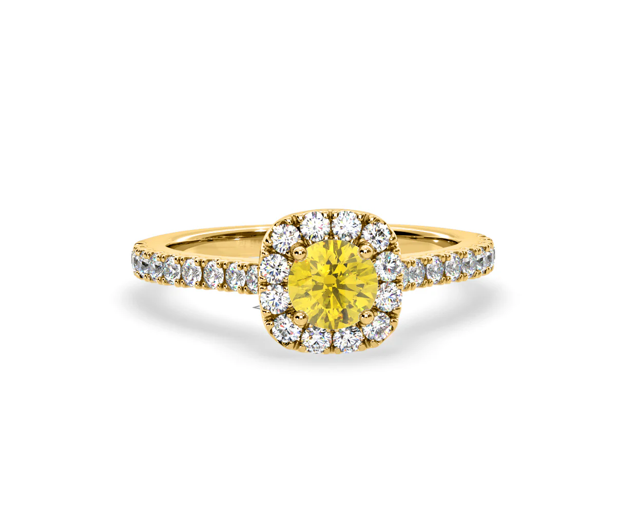 Elizabeth Yellow Lab Diamond 1.00ct Halo Ring in 18K Yellow Gold - Elara Collection - Image 86