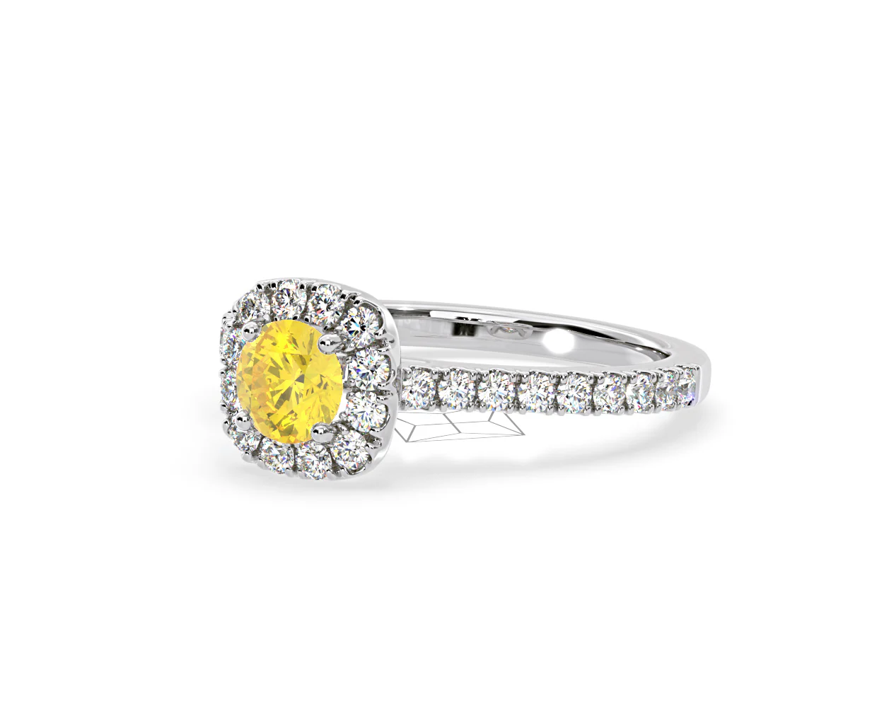 Elizabeth Yellow Lab Diamond 1.00ct Halo Ring in Platinum - Elara Collection - Image 14