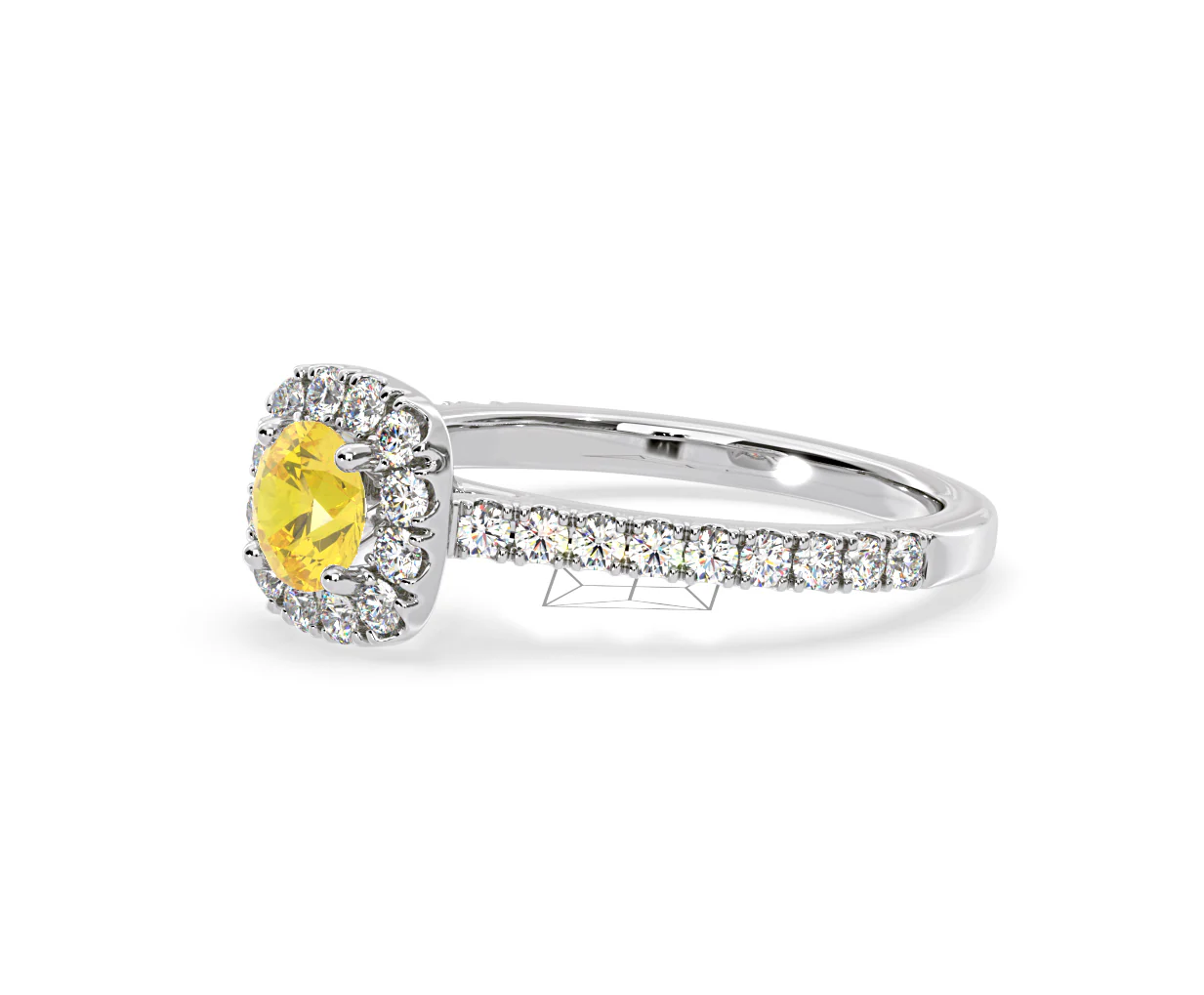 Elizabeth Yellow Lab Diamond 1.00ct Halo Ring in Platinum - Elara Collection - Image 18
