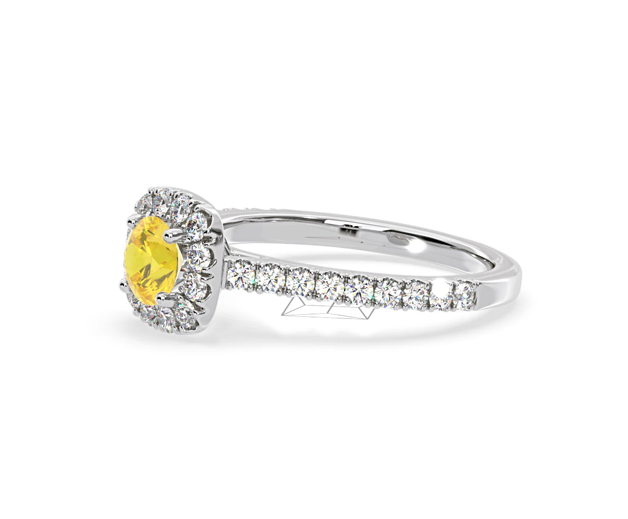 Elizabeth Yellow Lab Diamond 1.00ct Halo Ring in Platinum - Elara Collection - Image 19