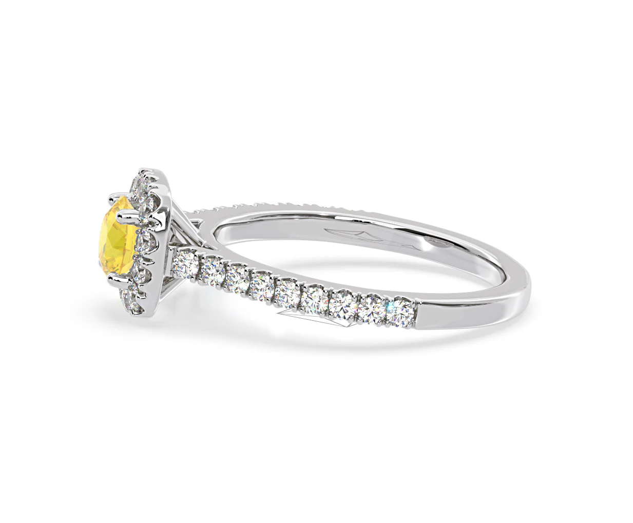 Elizabeth Yellow Lab Diamond 1.00ct Halo Ring in Platinum - Elara Collection - Image 25