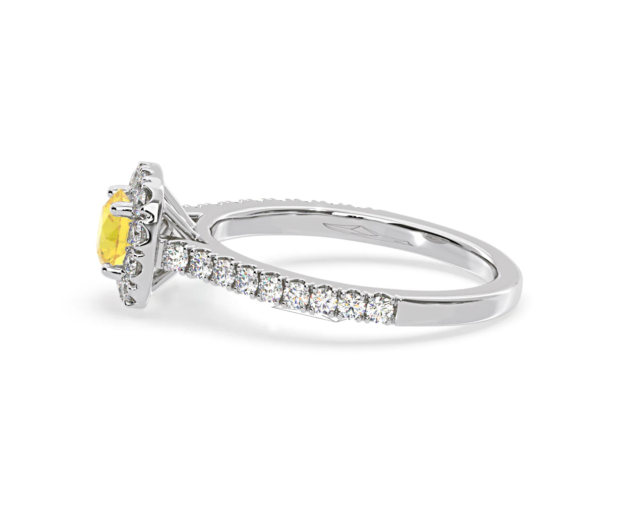 Elizabeth Yellow Lab Diamond 1.00ct Halo Ring in Platinum - Elara Collection - Image 26