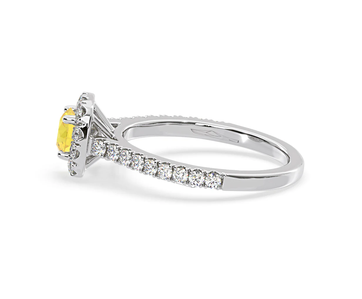 Elizabeth Yellow Lab Diamond 1.00ct Halo Ring in Platinum - Elara Collection - Image 27