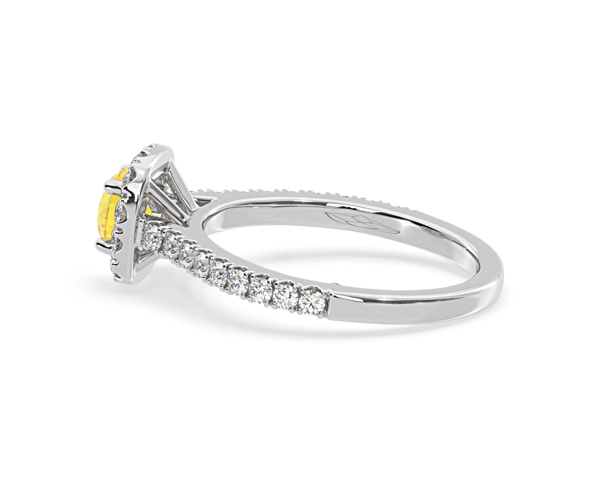 Elizabeth Yellow Lab Diamond 1.00ct Halo Ring in Platinum - Elara Collection - Image 30