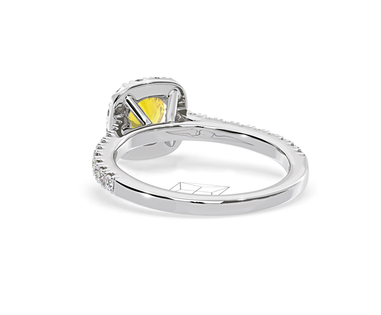Elizabeth Yellow Lab Diamond 1.00ct Halo Ring in Platinum - Elara Collection - Image 41