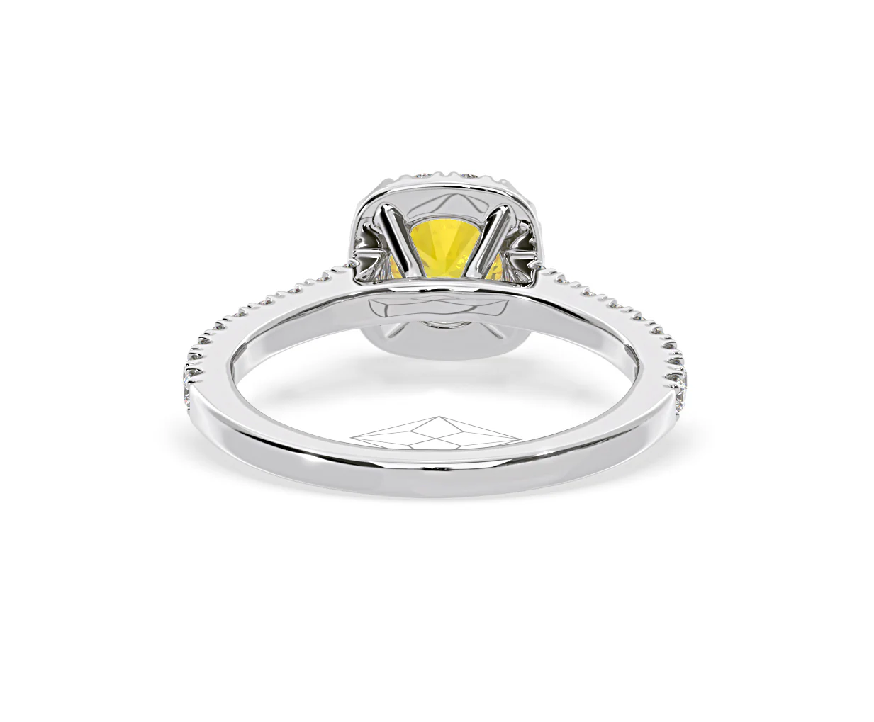 Elizabeth Yellow Lab Diamond 1.00ct Halo Ring in Platinum - Elara Collection - Image 47