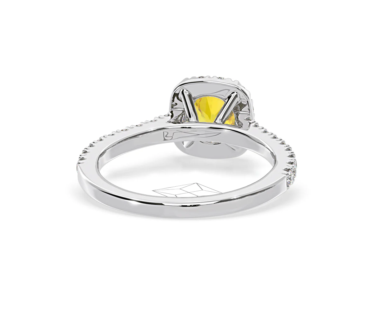 Elizabeth Yellow Lab Diamond 1.00ct Halo Ring in Platinum - Elara Collection - Image 49