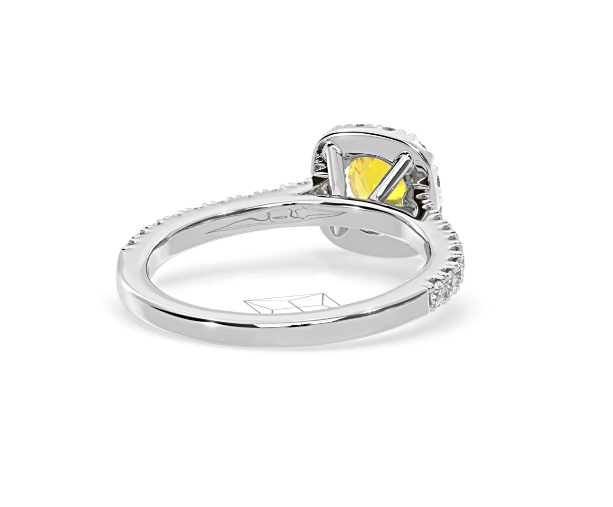 Elizabeth Yellow Lab Diamond 1.00ct Halo Ring in Platinum - Elara Collection - Image 52