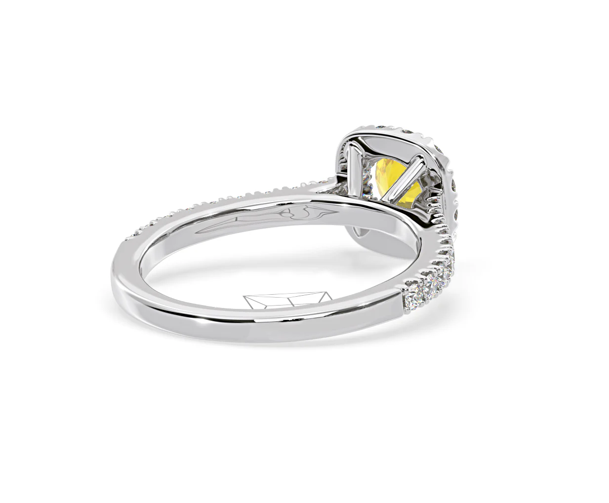 Elizabeth Yellow Lab Diamond 1.00ct Halo Ring in Platinum - Elara Collection - Image 54