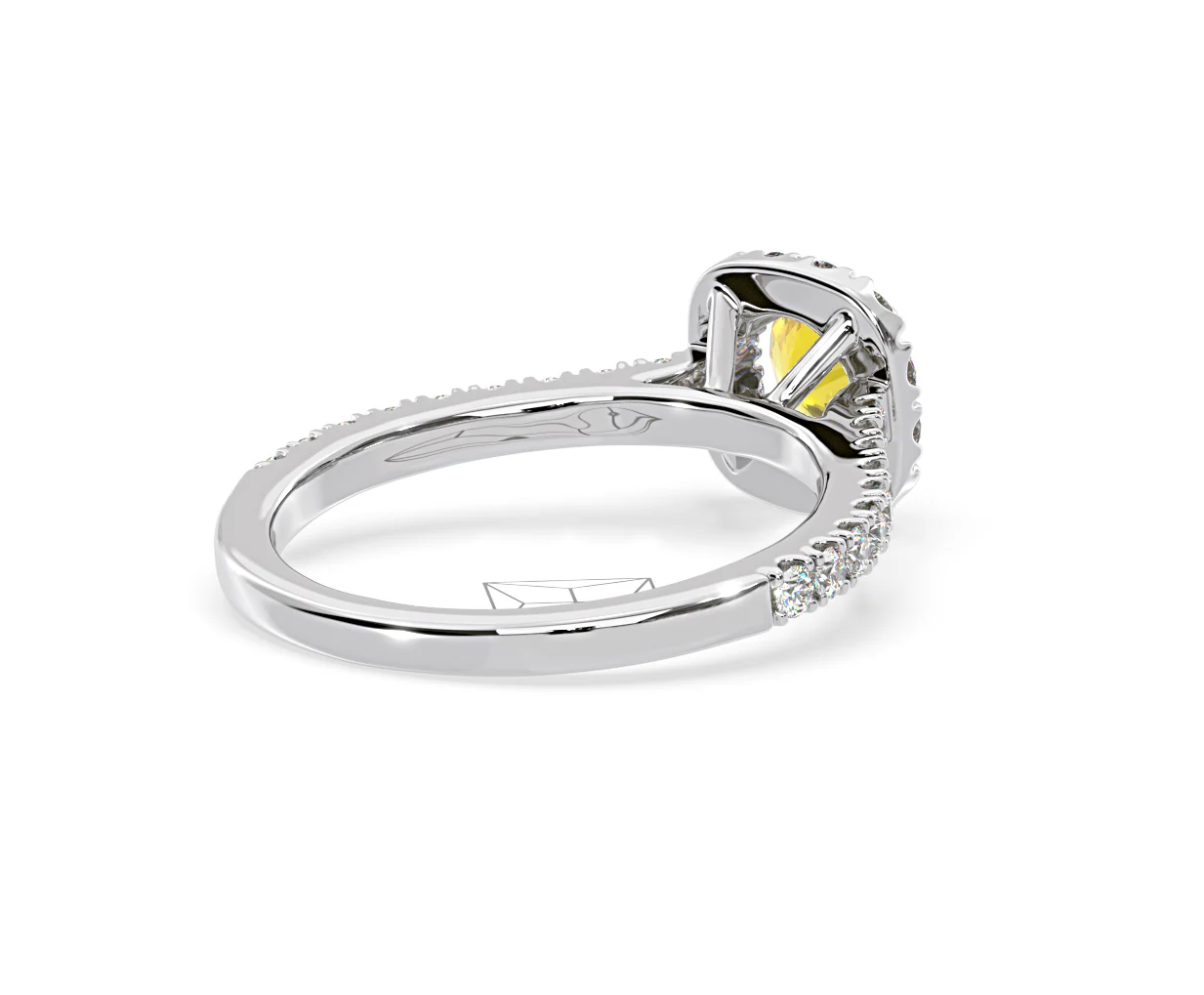 Elizabeth Yellow Lab Diamond 1.00ct Halo Ring in Platinum - Elara Collection - Image 55