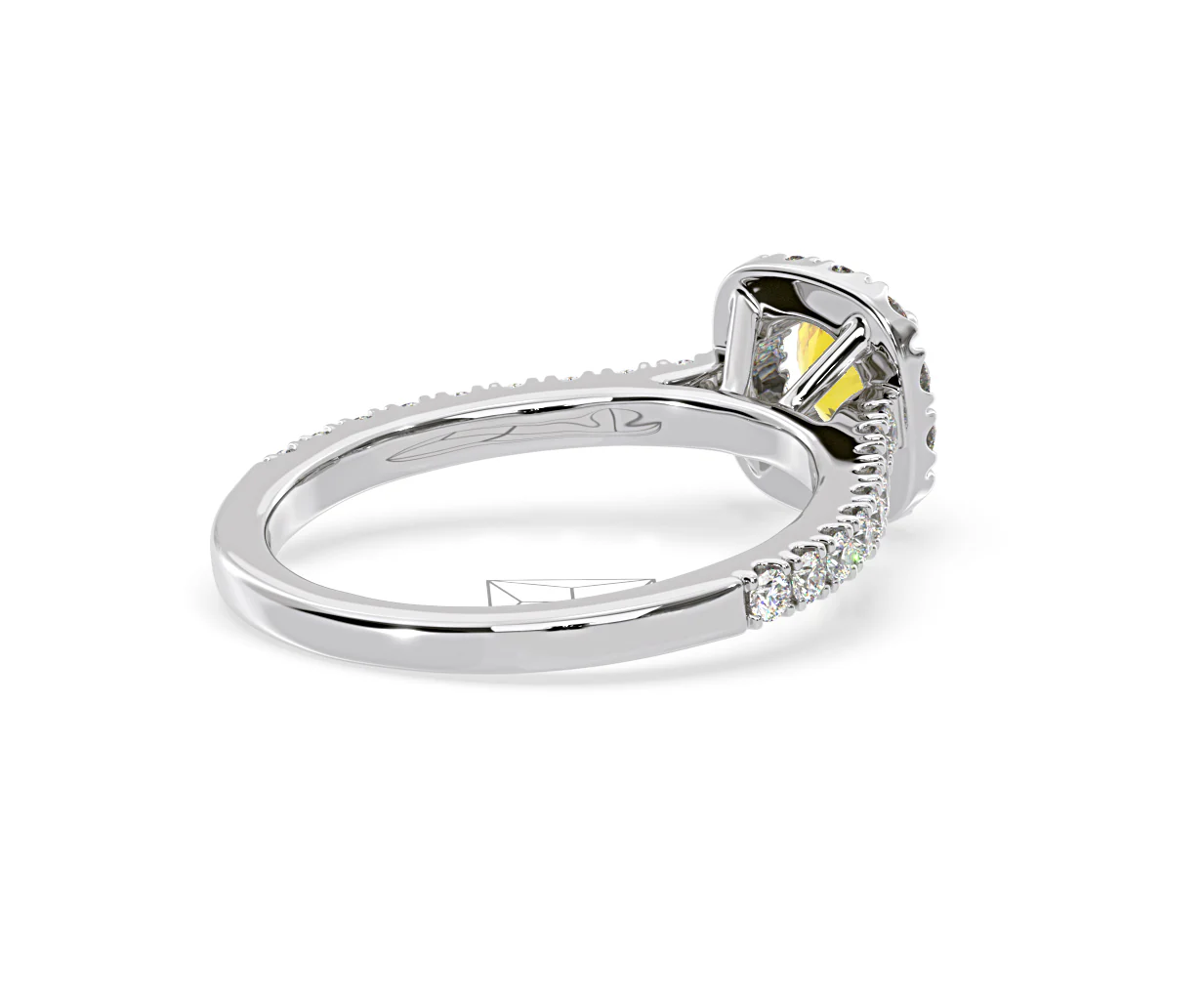 Elizabeth Yellow Lab Diamond 1.00ct Halo Ring in Platinum - Elara Collection - Image 56