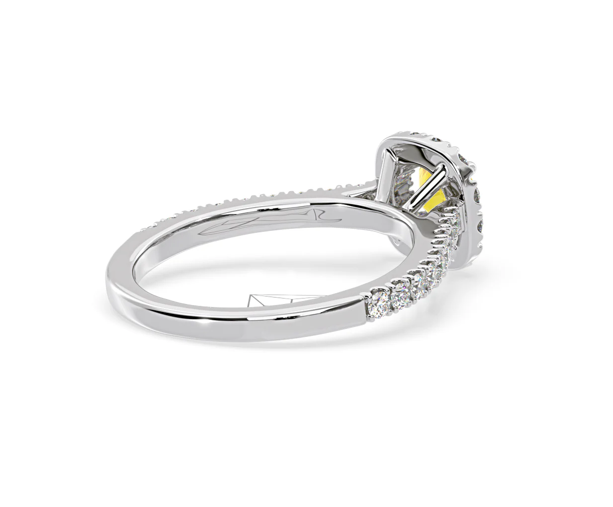 Elizabeth Yellow Lab Diamond 1.00ct Halo Ring in Platinum - Elara Collection - Image 57