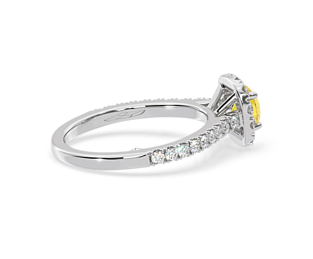 Elizabeth Yellow Lab Diamond 1.00ct Halo Ring in Platinum - Elara Collection - Image 62