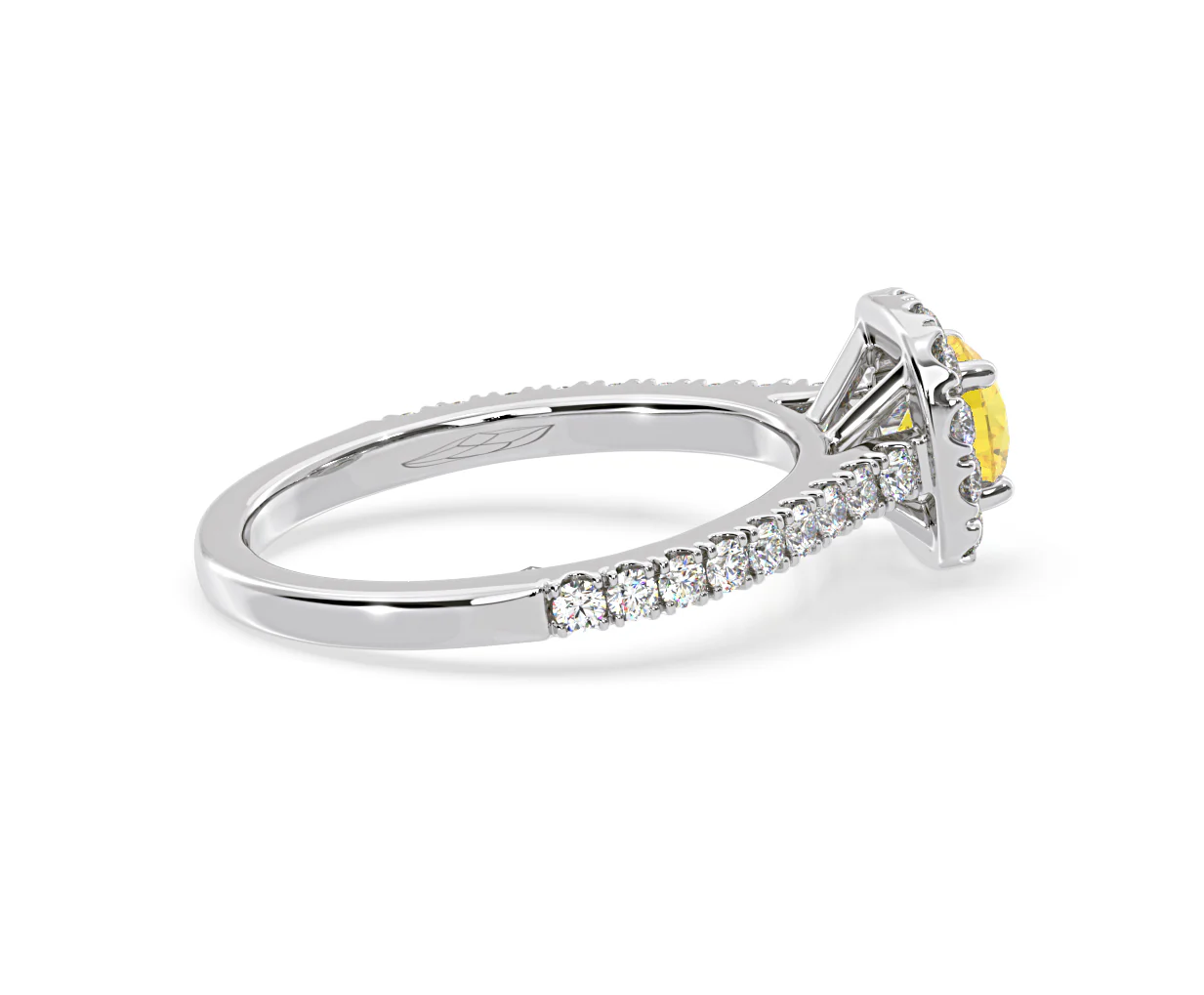 Elizabeth Yellow Lab Diamond 1.00ct Halo Ring in Platinum - Elara Collection - Image 63