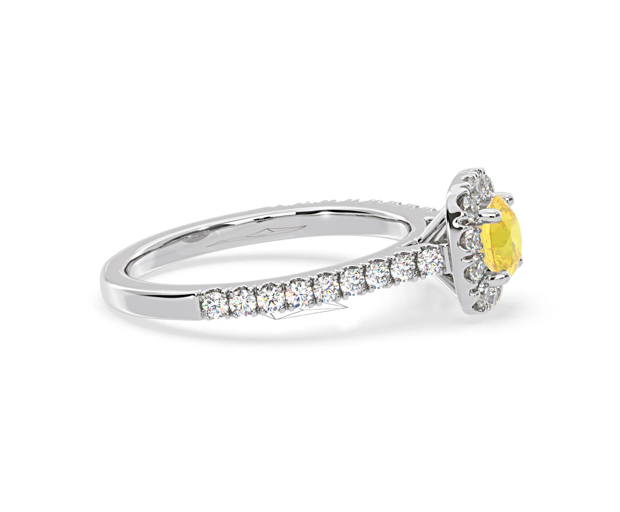 Elizabeth Yellow Lab Diamond 1.00ct Halo Ring in Platinum - Elara Collection - Image 69