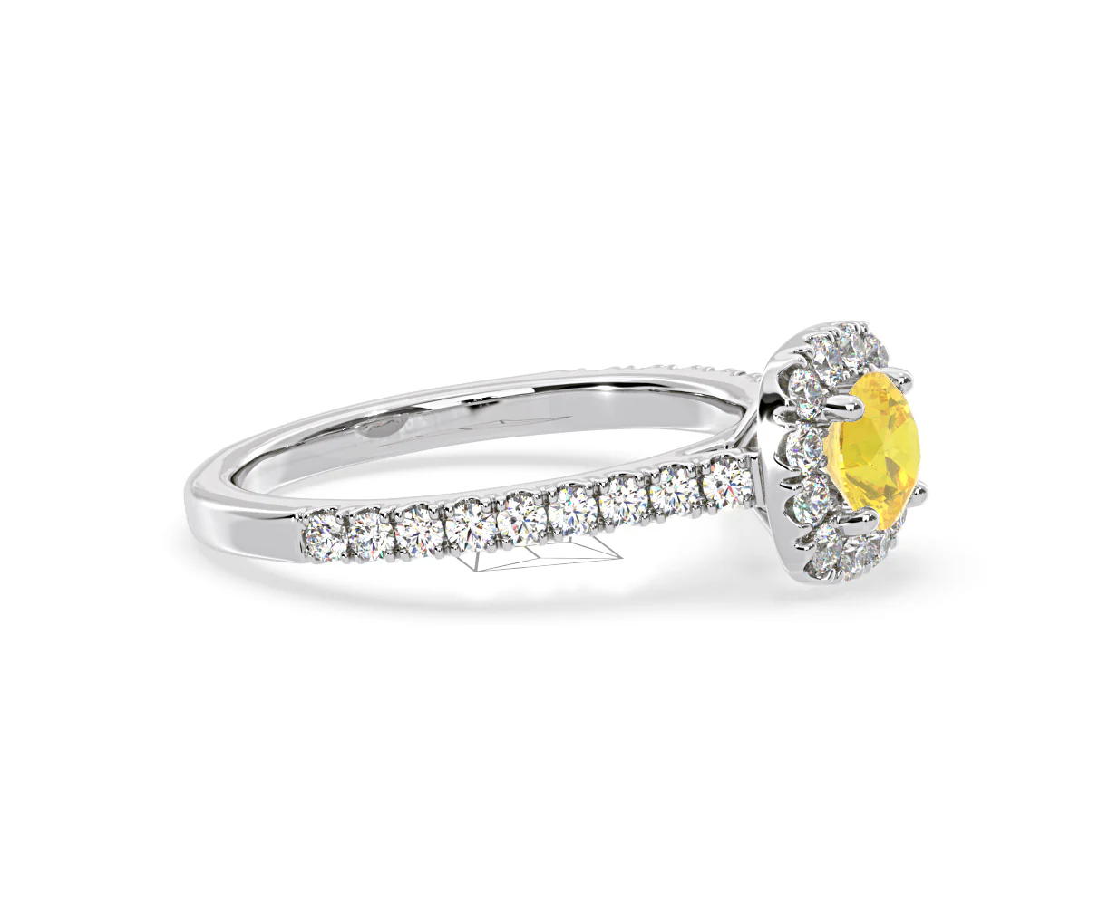 Elizabeth Yellow Lab Diamond 1.00ct Halo Ring in Platinum - Elara Collection - Image 72