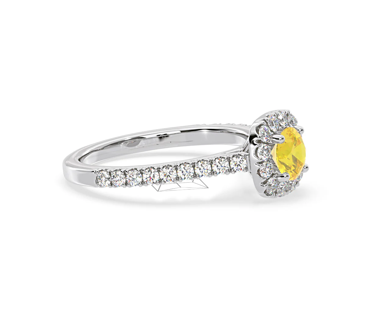 Elizabeth Yellow Lab Diamond 1.00ct Halo Ring in Platinum - Elara Collection - Image 73
