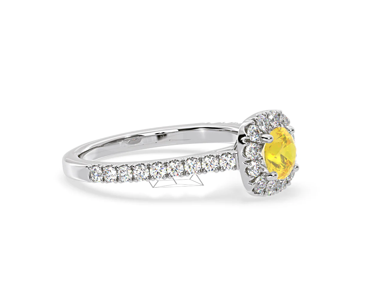 Elizabeth Yellow Lab Diamond 1.00ct Halo Ring in Platinum - Elara Collection - Image 74