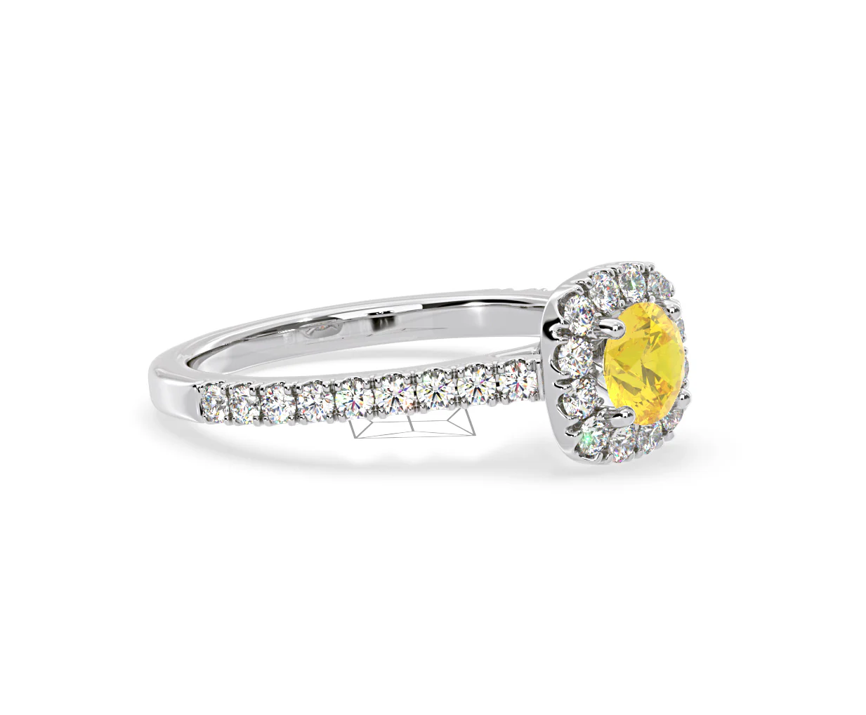 Elizabeth Yellow Lab Diamond 1.00ct Halo Ring in Platinum - Elara Collection - Image 75