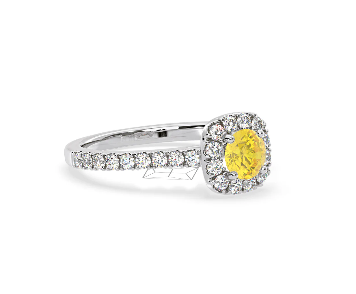 Elizabeth Yellow Lab Diamond 1.00ct Halo Ring in Platinum - Elara Collection - Image 78