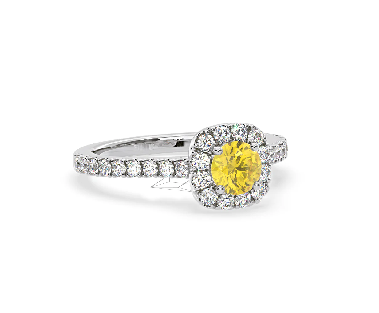 Elizabeth Yellow Lab Diamond 1.00ct Halo Ring in Platinum - Elara Collection - Image 81