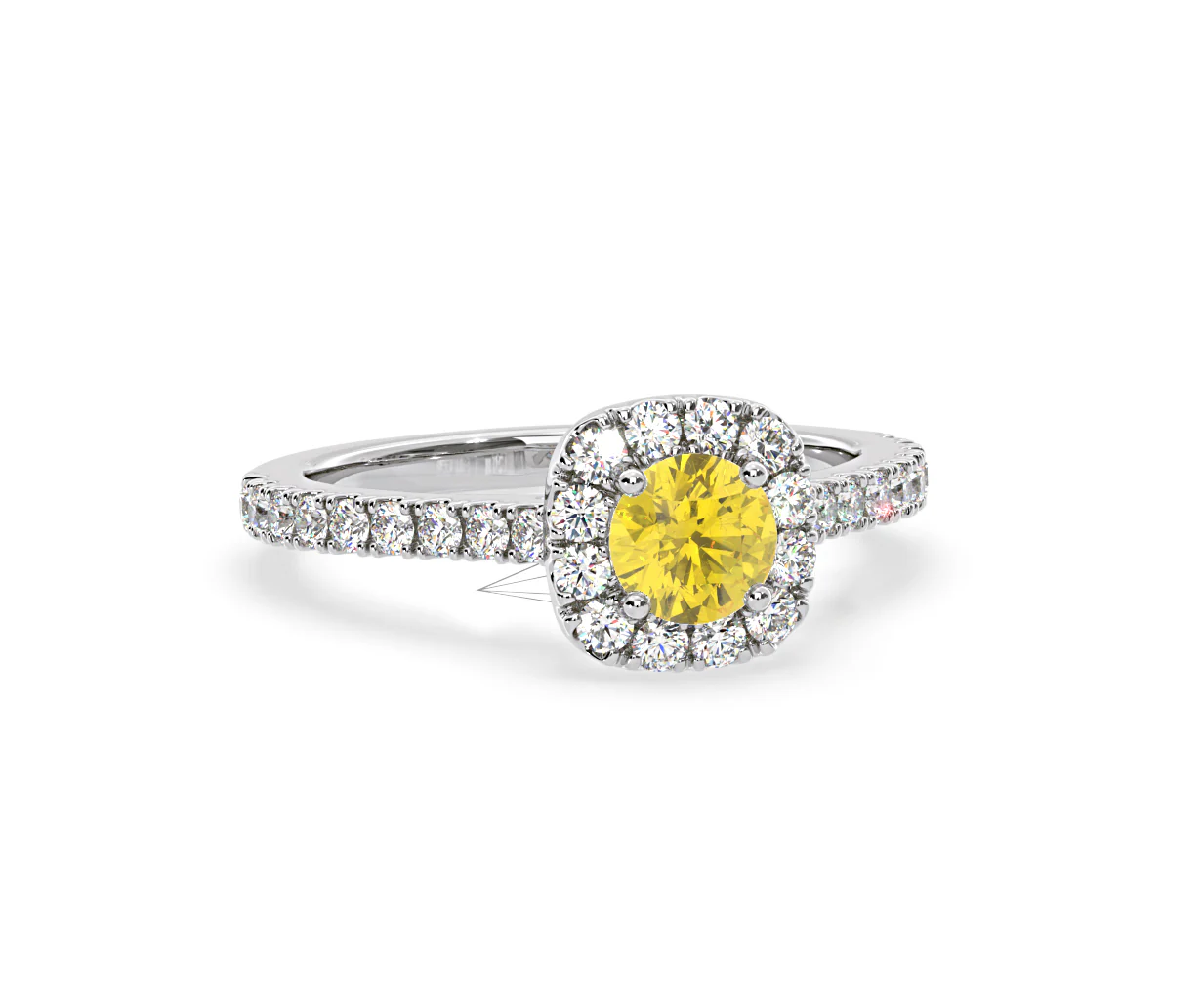 Elizabeth Yellow Lab Diamond 1.00ct Halo Ring in Platinum - Elara Collection - Image 83