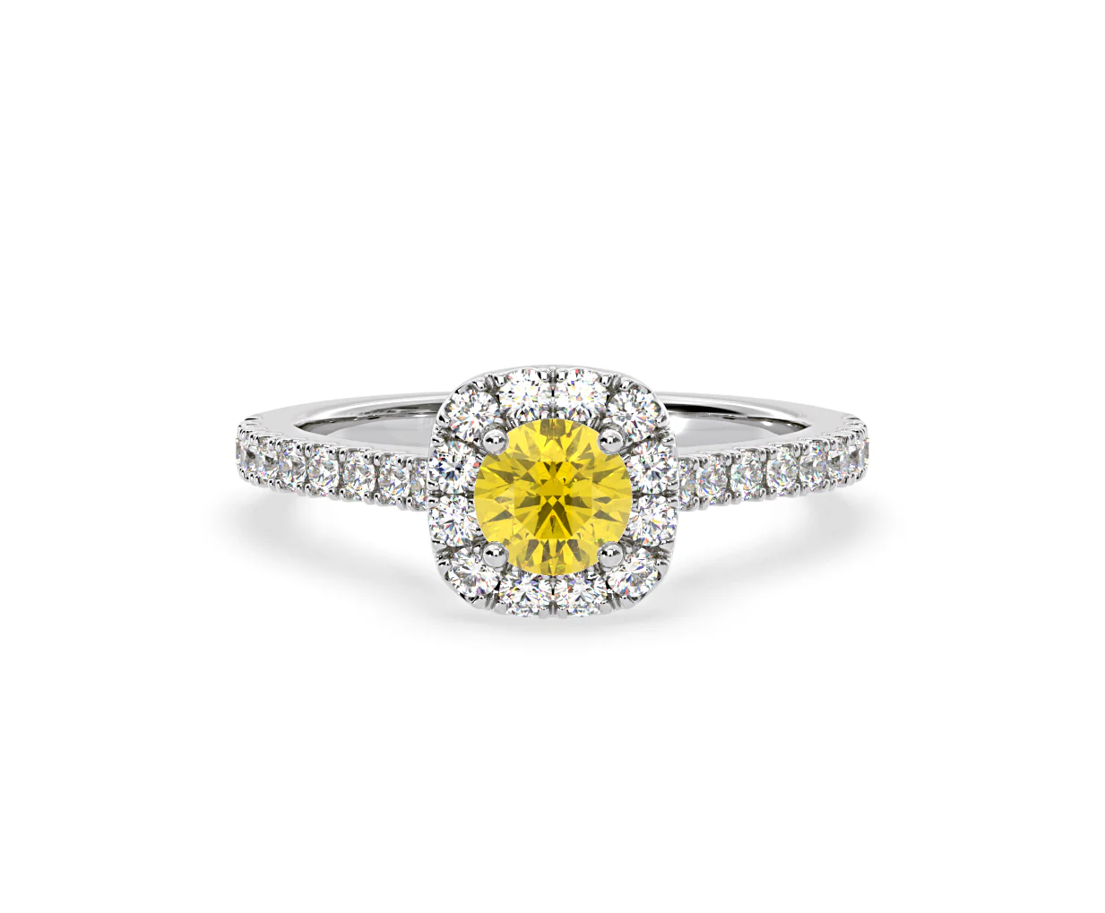 Elizabeth Yellow Lab Diamond 1.00ct Halo Ring in Platinum - Elara Collection - Image 86