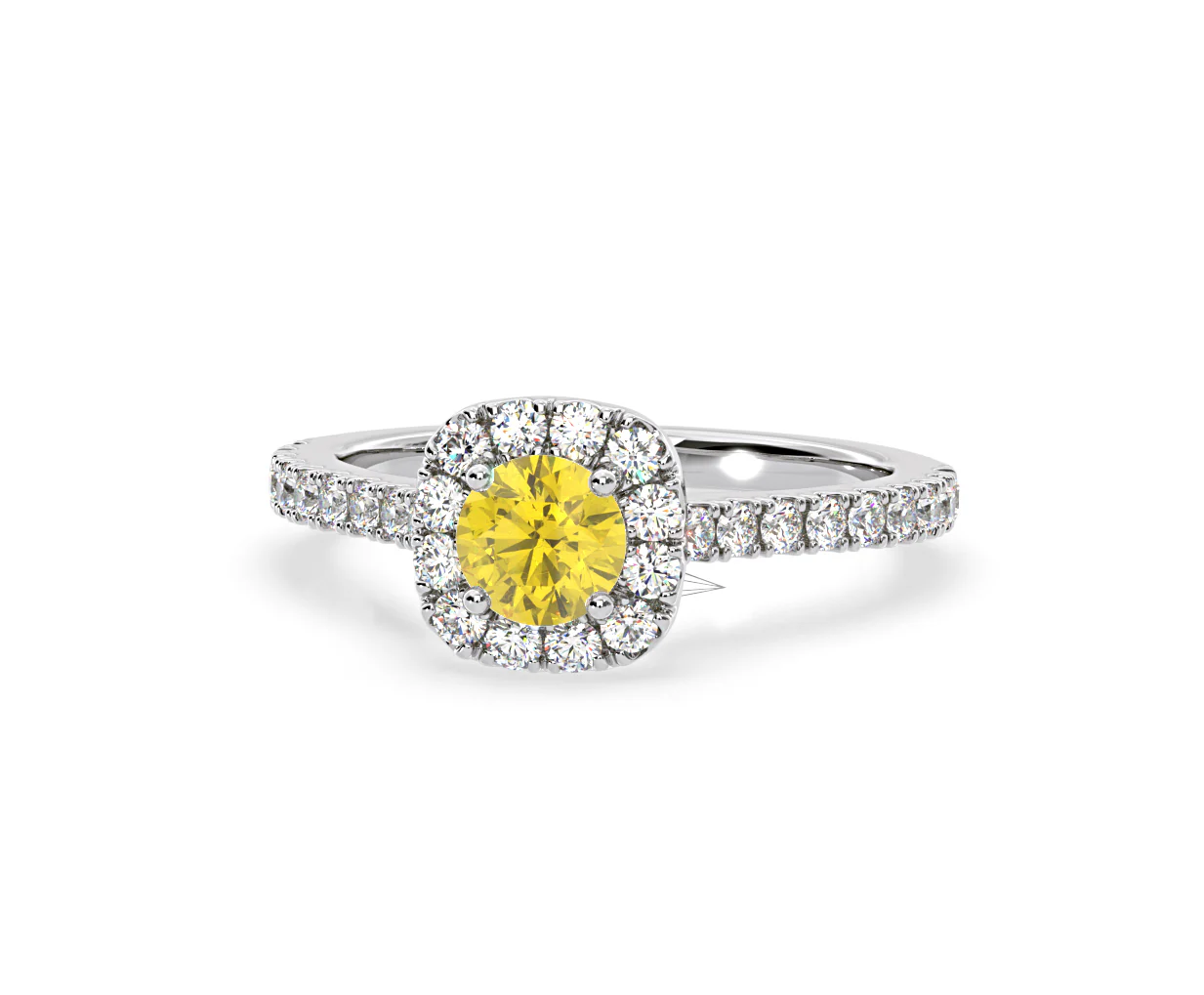 Elizabeth Yellow Lab Diamond 1.00ct Halo Ring in Platinum - Elara Collection - Image 9