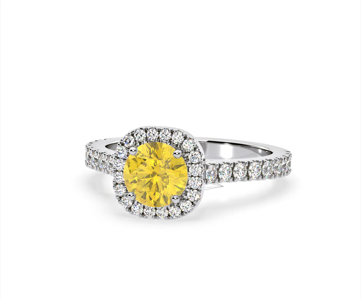 Elizabeth Yellow Lab Diamond 1.70ct Halo Ring in 18K White Gold - Elara Collection - Image 11