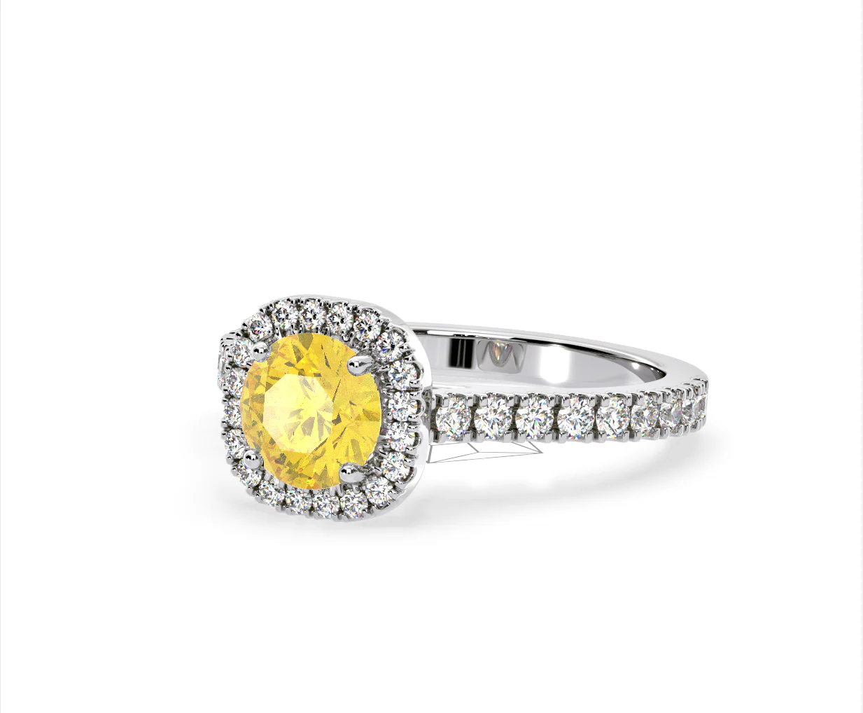 Elizabeth Yellow Lab Diamond 1.70ct Halo Ring in 18K White Gold - Elara Collection - Image 14