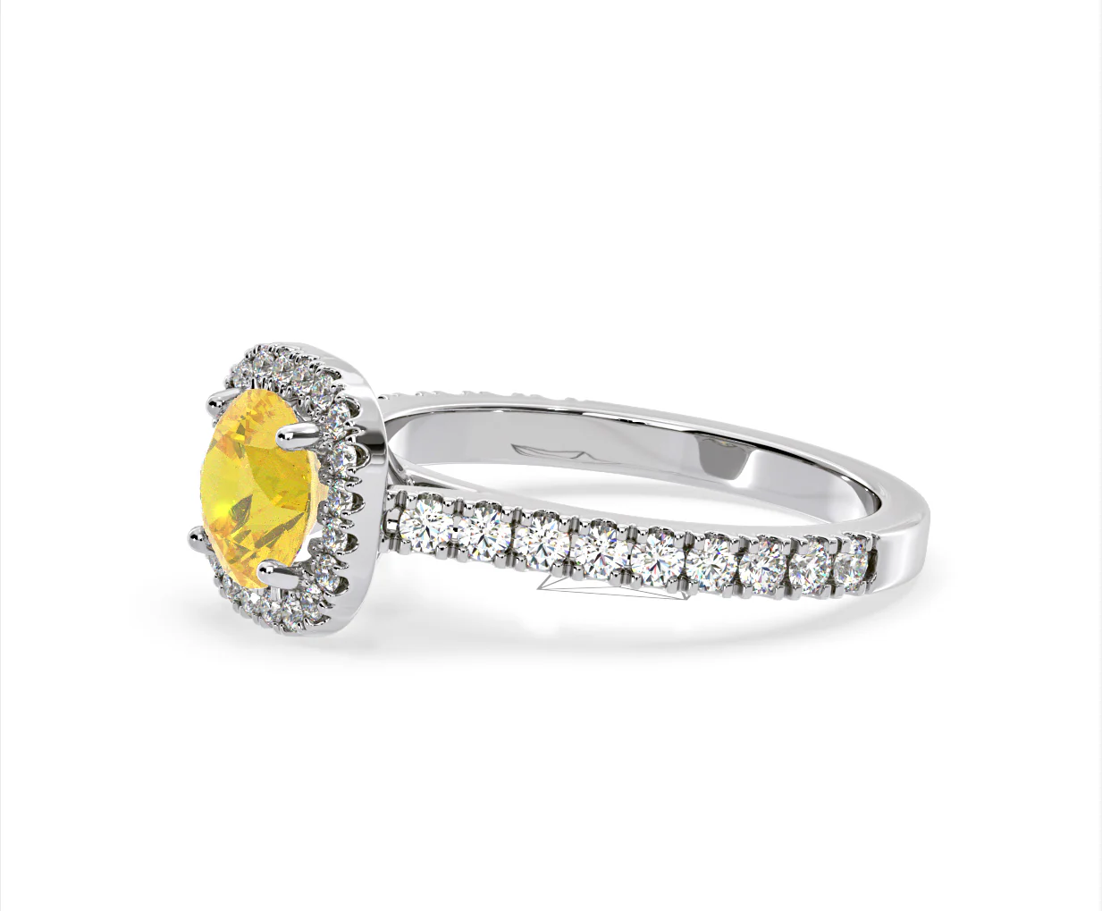 Elizabeth Yellow Lab Diamond 1.70ct Halo Ring in 18K White Gold - Elara Collection - Image 21