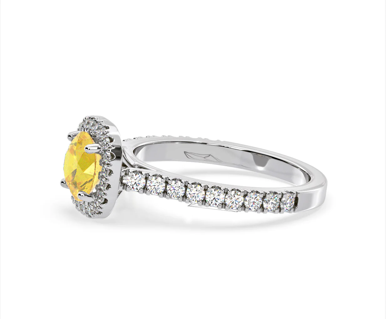 Elizabeth Yellow Lab Diamond 1.70ct Halo Ring in 18K White Gold - Elara Collection - Image 23