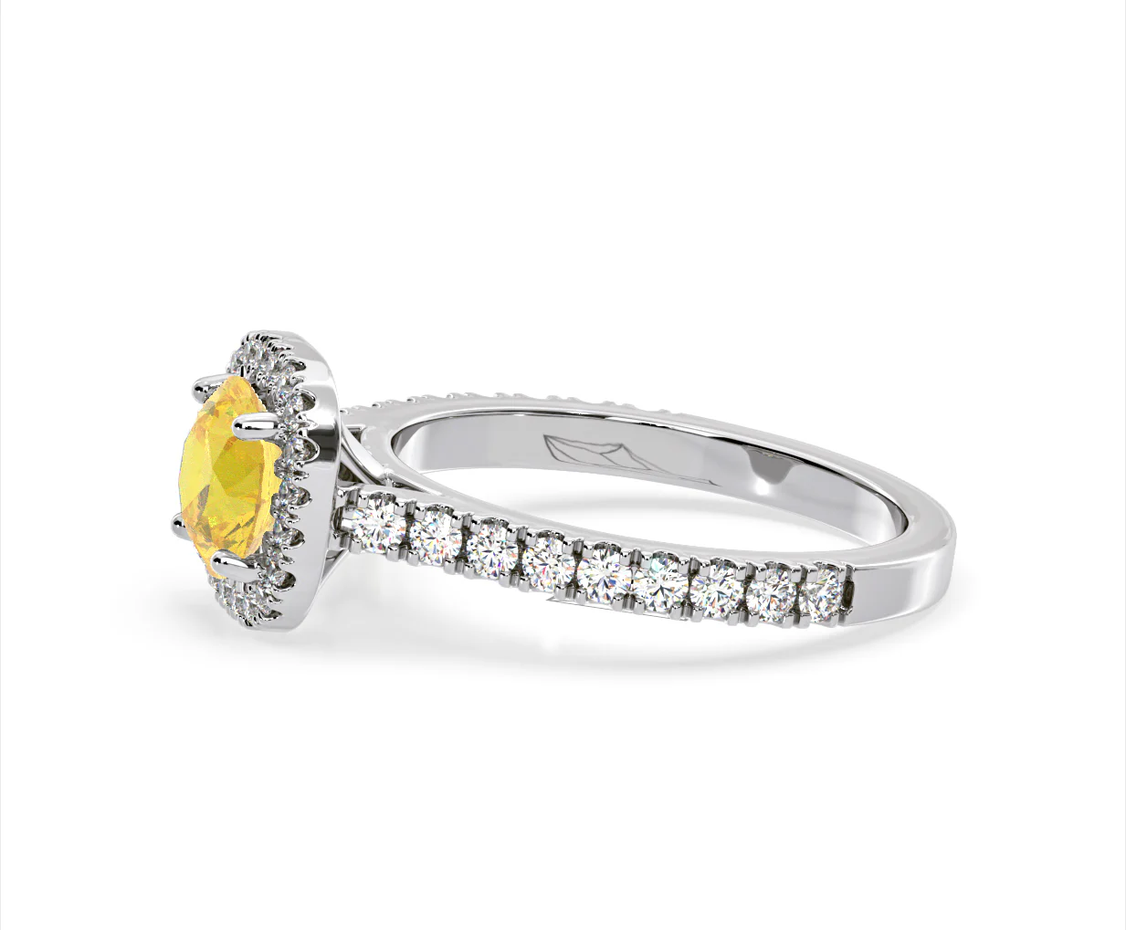Elizabeth Yellow Lab Diamond 1.70ct Halo Ring in 18K White Gold - Elara Collection - Image 24