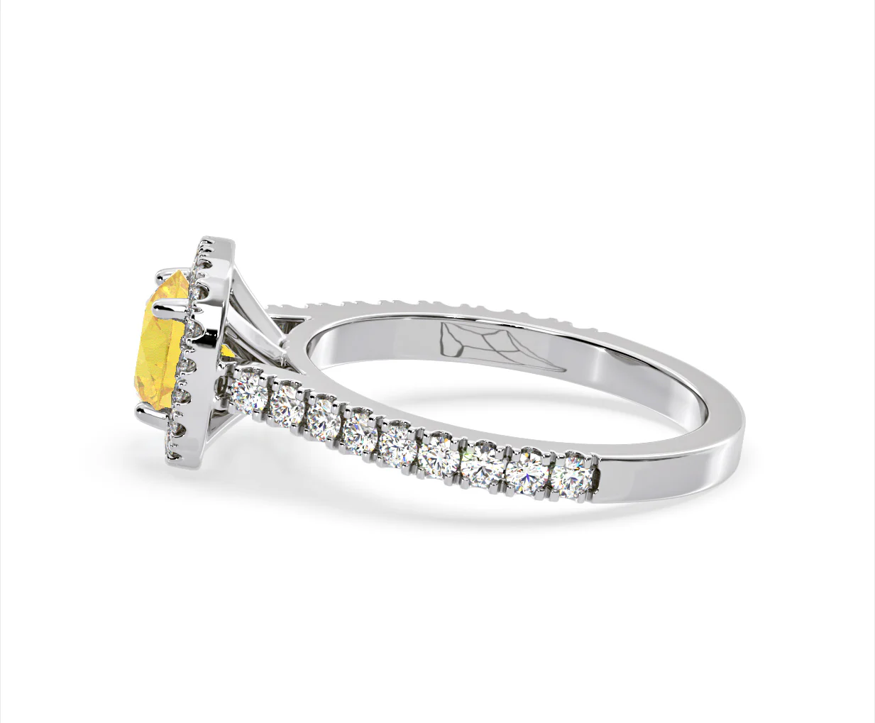 Elizabeth Yellow Lab Diamond 1.70ct Halo Ring in 18K White Gold - Elara Collection - Image 28