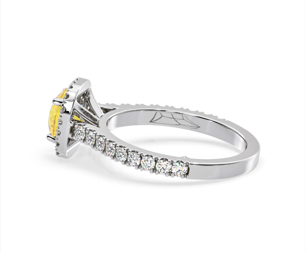 Elizabeth Yellow Lab Diamond 1.70ct Halo Ring in 18K White Gold - Elara Collection - Image 31