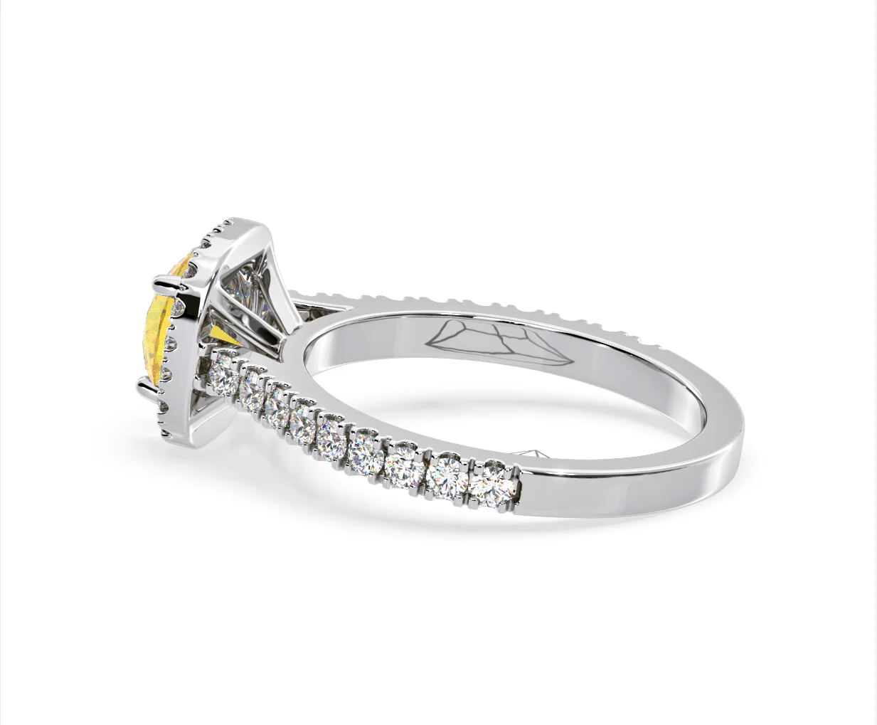 Elizabeth Yellow Lab Diamond 1.70ct Halo Ring in 18K White Gold - Elara Collection - Image 32
