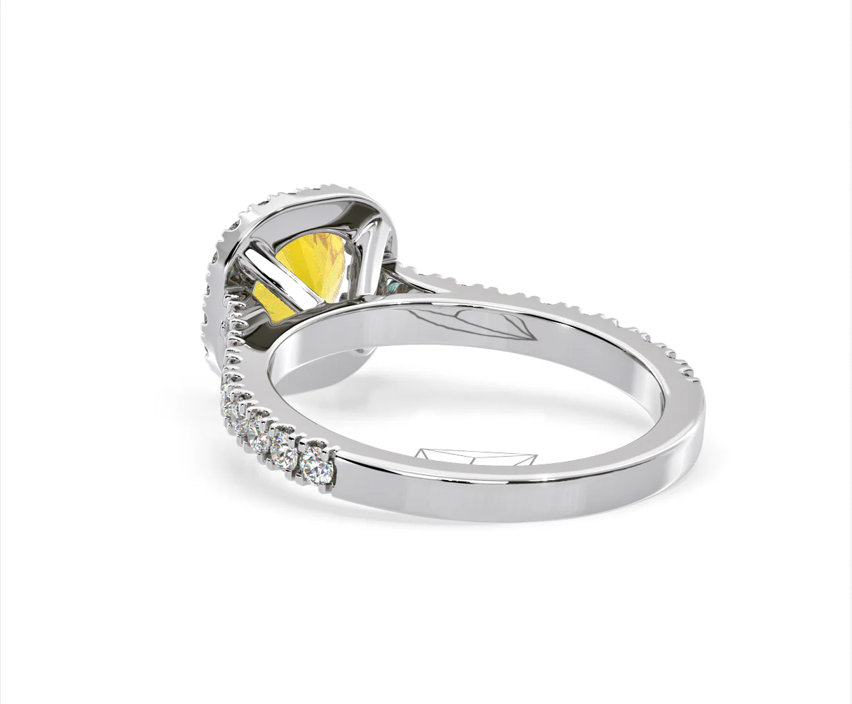 Elizabeth Yellow Lab Diamond 1.70ct Halo Ring in 18K White Gold - Elara Collection - Image 40