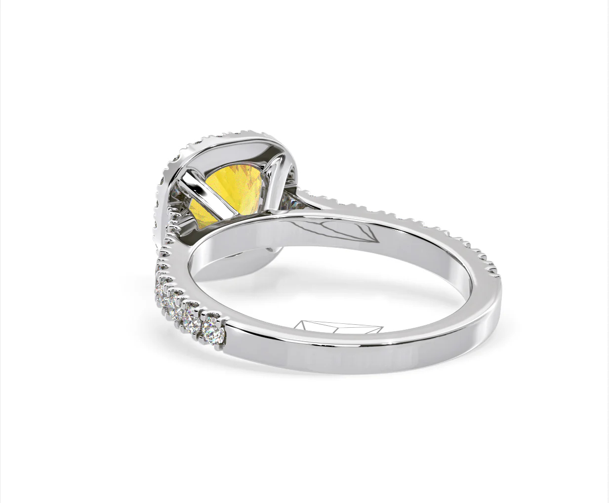 Elizabeth Yellow Lab Diamond 1.70ct Halo Ring in 18K White Gold - Elara Collection - Image 41