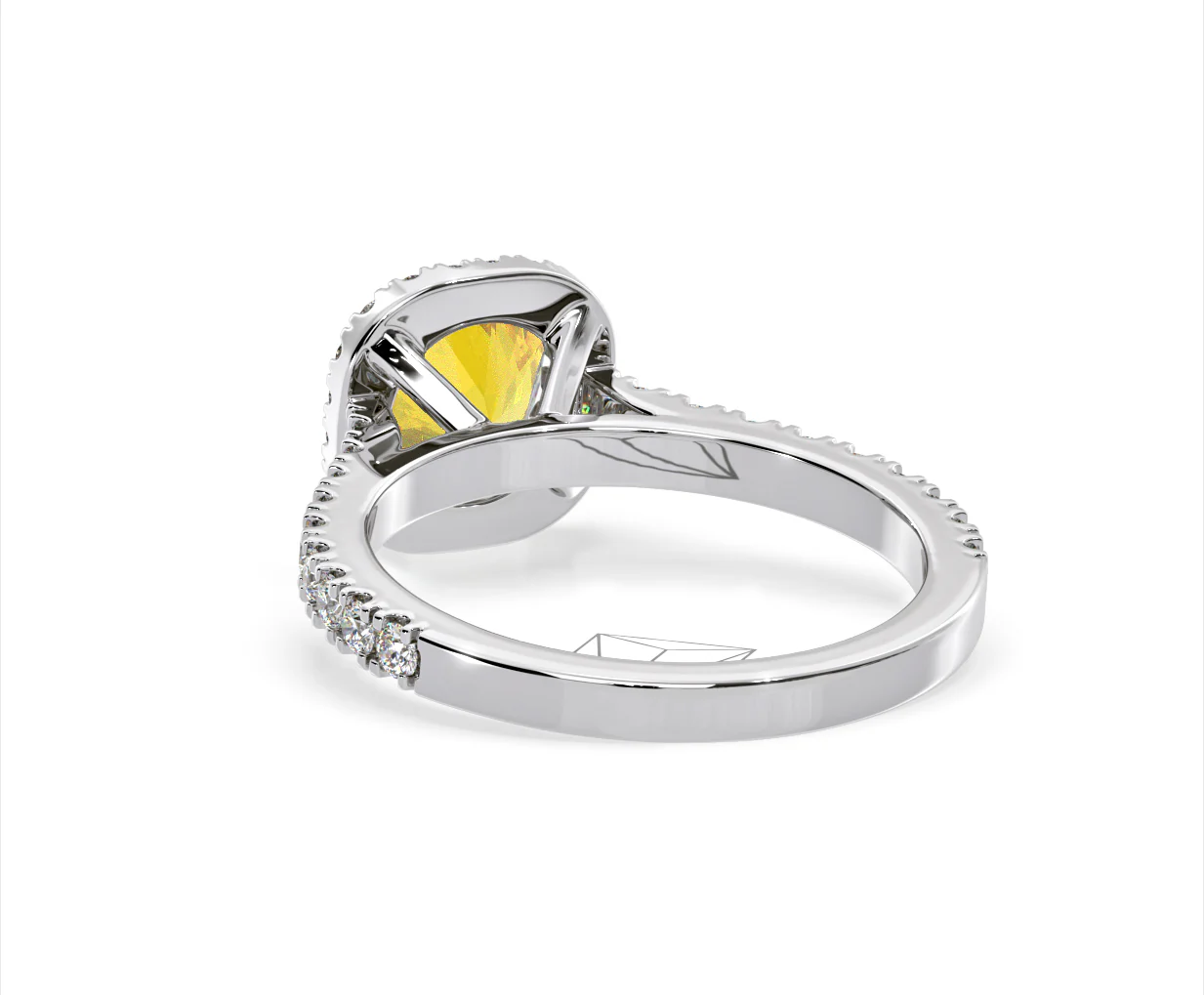 Elizabeth Yellow Lab Diamond 1.70ct Halo Ring in 18K White Gold - Elara Collection - Image 42